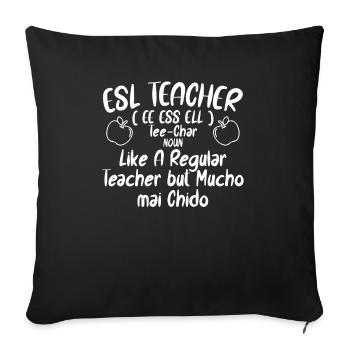 ESL Teacher English As a Second Language - Sofa pillowcase 17,3'' x 17,3'' (45 x 45 cm) - black - Front
