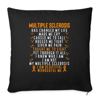 Multiple Sclerosis Awareness Orange Ribbon - Sofa pillowcase 17,3'' x 17,3'' (45 x 45 cm) - black - Front