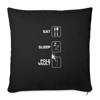 Eat Sleep Pole Vault Saut à la perche - Housse de coussin décorative 45 x 45 cm - noir - Devant