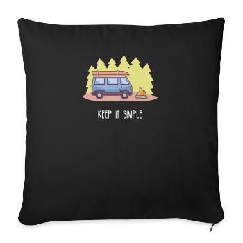 Keep it Simple I Camping Van Camping Motif - Housse de coussin décorative 45 x 45 cm - noir - Devant