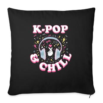 K-pop - Sofa pillowcase 17,3'' x 17,3'' (45 x 45 cm) - black - Front