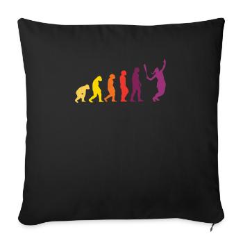 Playing Padel Vintage Padel Players Evolution - Sofa pillowcase 17,3'' x 17,3'' (45 x 45 cm) - black - Front