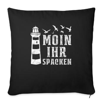 Moin Ihr Spacken - Sofakissenbezug 45 x 45 cm - Schwarz - Vorne