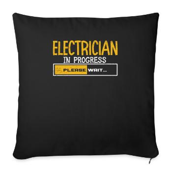 Electrician Apprentice Loading Journeyman - Sofa pillowcase 17,3'' x 17,3'' (45 x 45 cm) - black - Front