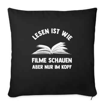 Buch - Sofakissenbezug 45 x 45 cm - Schwarz - Vorne