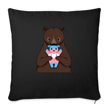 Transgender Pride Mama Bear - Sofa pillowcase 17,3'' x 17,3'' (45 x 45 cm) - black - Front