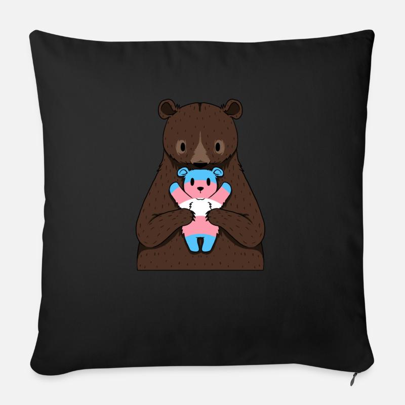 Transgender Pride Mama Bear - Sofa pillowcase 17,3'' x 17,3'' (45 x 45 cm) - black