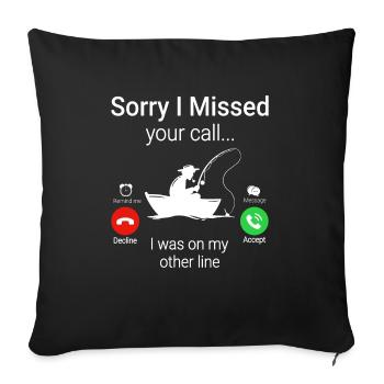 Désolé je me suis fait appeler. I was on my other line - Housse de coussin décorative 45 x 45 cm - noir - Devant