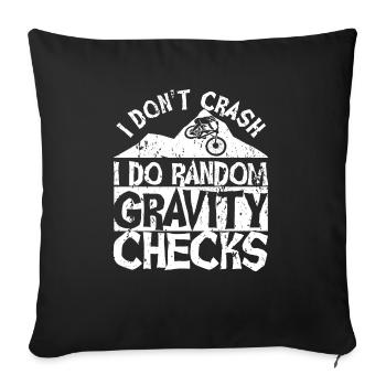 I Don’t Crash I Do Random Gravity Checks Roue chute - Housse de coussin décorative 45 x 45 cm - noir - Devant