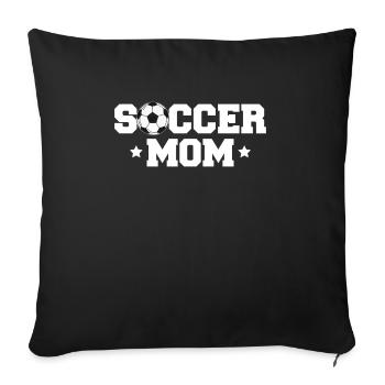 Soccer Mom Fußball Mutter Mama Shirt - Sofakissenbezug 45 x 45 cm - Schwarz - Vorne
