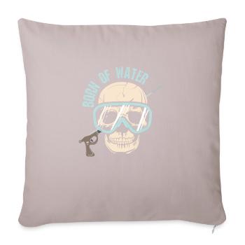 Speargun Spearfishing Skull Freediver - Sofakissenbezug 45 x 45 cm - helles Taupe - Vorne