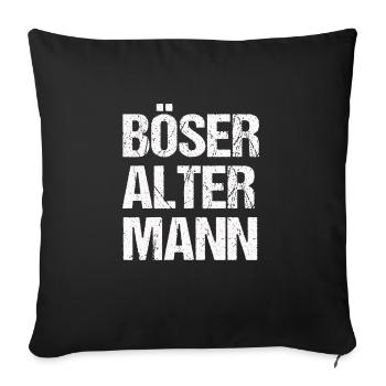 Böser alter Mann, Tshirt, böse, Herren - Sofakissenbezug 45 x 45 cm - Schwarz - Vorne