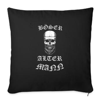 Böser alter Mann, Tshirt, böse, Herren - Sofakissenbezug 45 x 45 cm - Schwarz - Vorne