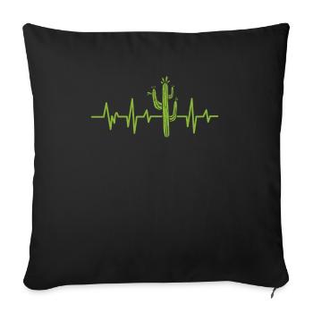 Saguara Cactus cactus amoureux - Housse de coussin décorative 45 x 45 cm - noir - Devant