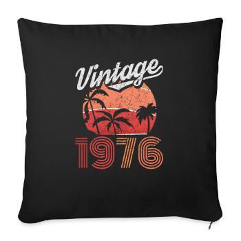 Vintage 1976 76 Anniversaire Rétro Millésime cadeau - Housse de coussin décorative 45 x 45 cm - noir - Devant