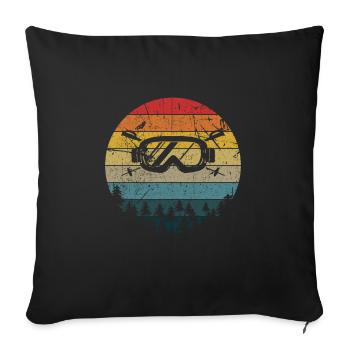 To ski - Sofa pillowcase 17,3'' x 17,3'' (45 x 45 cm) - black - Front