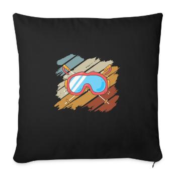 To ski - Sofa pillowcase 17,3'' x 17,3'' (45 x 45 cm) - black - Front