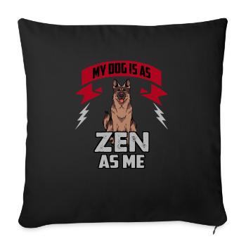 German Shepherd Zen Yoga Dog Owner - Sofa pillowcase 17,3'' x 17,3'' (45 x 45 cm) - black - Front