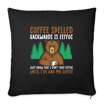 Funny Coffee Spelled Backwards Is Eeffoc - Sofa pillowcase 17,3'' x 17,3'' (45 x 45 cm) - black - Front