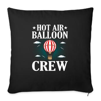 Ballon à air chaud Avion Aventure Cadeau - Housse de coussin décorative 45 x 45 cm - noir - Devant