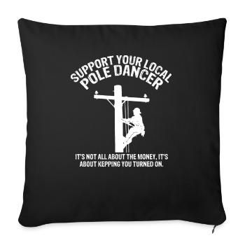 Danseurs de pôles locaux - Housse de coussin décorative 45 x 45 cm - noir - Devant
