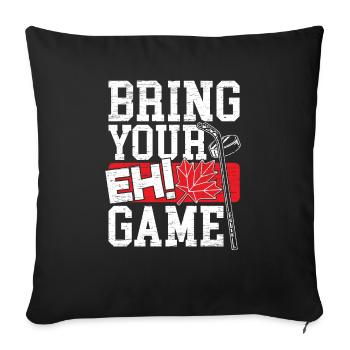 Bringen Sie Ihr EH-Spiel Mit Kanada Eishockey - Sofakissenbezug 45 x 45 cm - Schwarz - Vorne