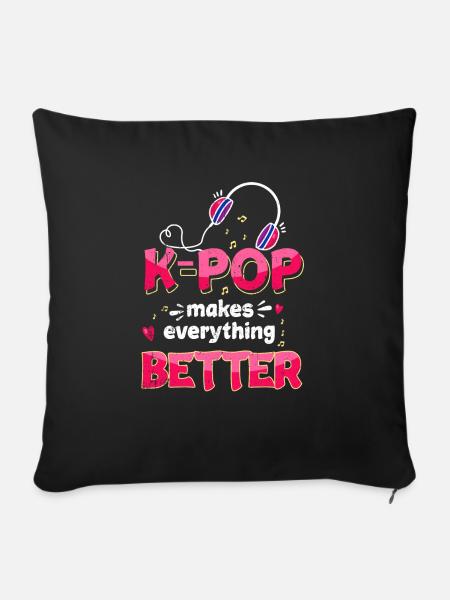 K-pop - Sohvatyynyn päällinen 45 x 45 cm - musta