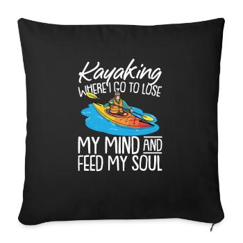 Funny canoe kayak rowing and paddle sport saying - Sofa pillowcase 17,3'' x 17,3'' (45 x 45 cm) - black - Front
