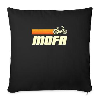 Mofafahrer Mofa fahren Retro Vintage Mofafahren - Sofakissenbezug 45 x 45 cm - Schwarz - Vorne