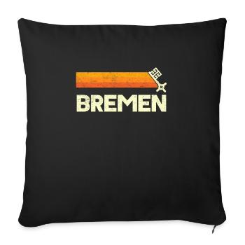 Bremen Retro Vintage Bremer Souvenir - Sofa pillowcase 17,3'' x 17,3'' (45 x 45 cm) - black - Front