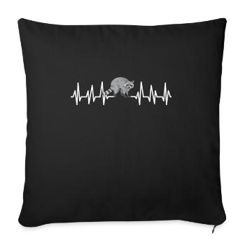 raccoon - Sofa pillowcase 17,3'' x 17,3'' (45 x 45 cm) - black - Front