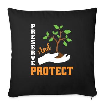 Réserve et protection de la nature - Housse de coussin décorative 45 x 45 cm - noir - Devant