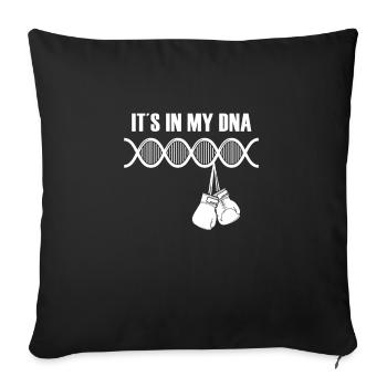 C’est dans mon boxeur d’ADN gants de boxe - Housse de coussin décorative 45 x 45 cm - noir - Devant