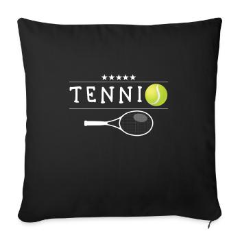 Funny Tennis Player Tennis Coach Racket Tennis - Housse de coussin décorative 45 x 45 cm - noir - Devant