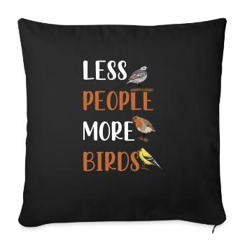 Ornithologie Spruch für einen Vogel Experten - Sofakissenbezug 45 x 45 cm - Schwarz - Vorne