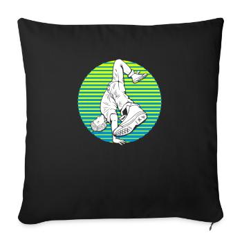 Breakdance Breakdancer Silhouette Geschenk - Sofakissenbezug 45 x 45 cm - Schwarz - Vorne