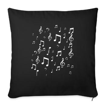 Musique Notes musicales - Housse de coussin décorative 45 x 45 cm - noir - Devant