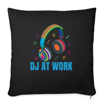 Disc Jockey - DJ At Work - Groovy Funky Vintage - - Sofa pillowcase 17,3'' x 17,3'' (45 x 45 cm) - black - Front