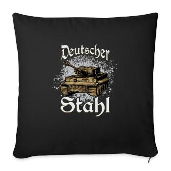 Deutscher Tiger Panzer T-shirt Soldaten Geschenk - Sofakissenbezug 45 x 45 cm - Schwarz - Vorne