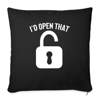 Lock I open the key service key - Sofa pillowcase 17,3'' x 17,3'' (45 x 45 cm) - black - Front