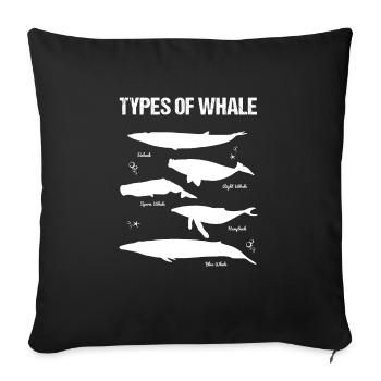 whale - Sofa pillowcase 17,3'' x 17,3'' (45 x 45 cm) - black - Front