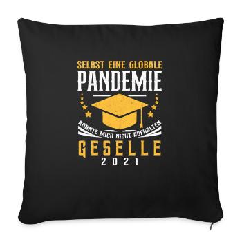 Geselle 2021 Globale Pandemie Gesellenprüfung - Sofakissenbezug 45 x 45 cm - Schwarz - Vorne