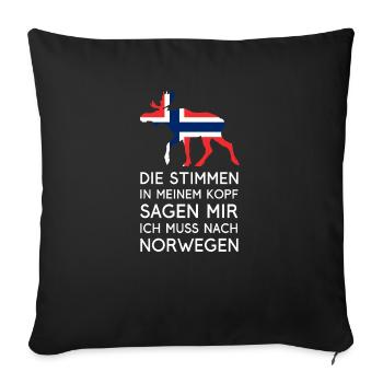 Norwegen Die Stimmen In Meinem Kopf Norge Urlaub - Sofakissenbezug 45 x 45 cm - Schwarz - Vorne