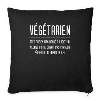 Définition Végétarien Humour - Housse de coussin décorative 45 x 45 cm - noir - Devant