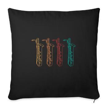 Funny Saxophone Player Men Women Music Jazz Brass - Sofakissenbezug 45 x 45 cm - Schwarz - Vorne