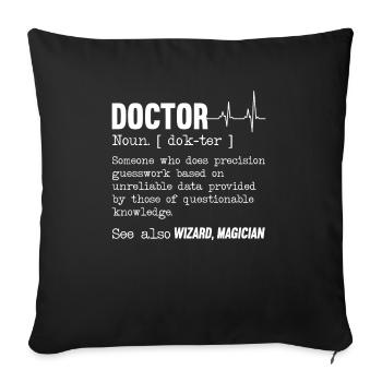 Magicien de médecine de définition de docteur - Housse de coussin décorative 45 x 45 cm - noir - Devant