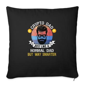 Crypto Dad Birthday HODL Moon Crypto Bitcoin - Sofa pillowcase 17,3'' x 17,3'' (45 x 45 cm) - black - Front