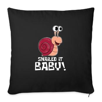 Snailed It Baby - Funny Snail - Sofa pillowcase 17,3'' x 17,3'' (45 x 45 cm) - black - Front