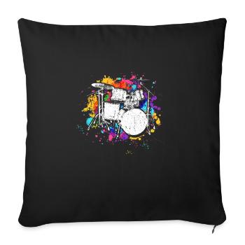 Drummer Tshirt for Drummer Musician Rock Bass - Sofa pillowcase 17,3'' x 17,3'' (45 x 45 cm) - black - Front