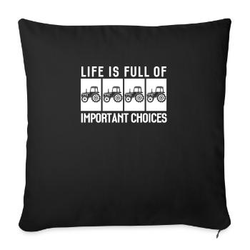 Agriculteur bio-constructeur tracteur tracteur tracteurs agriculture - Housse de coussin décorative 45 x 45 cm - noir - Devant